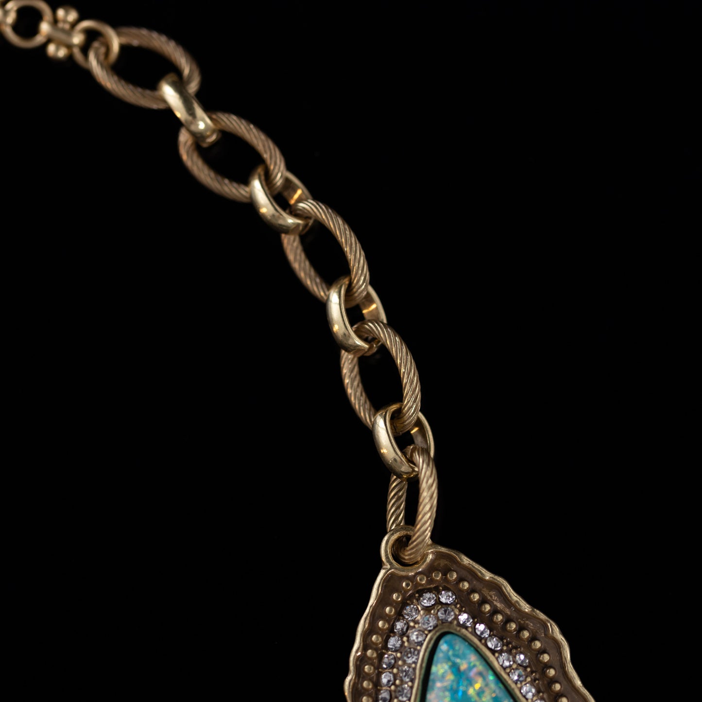 Vintage Refined Stone Inlay Necklace for Ladies