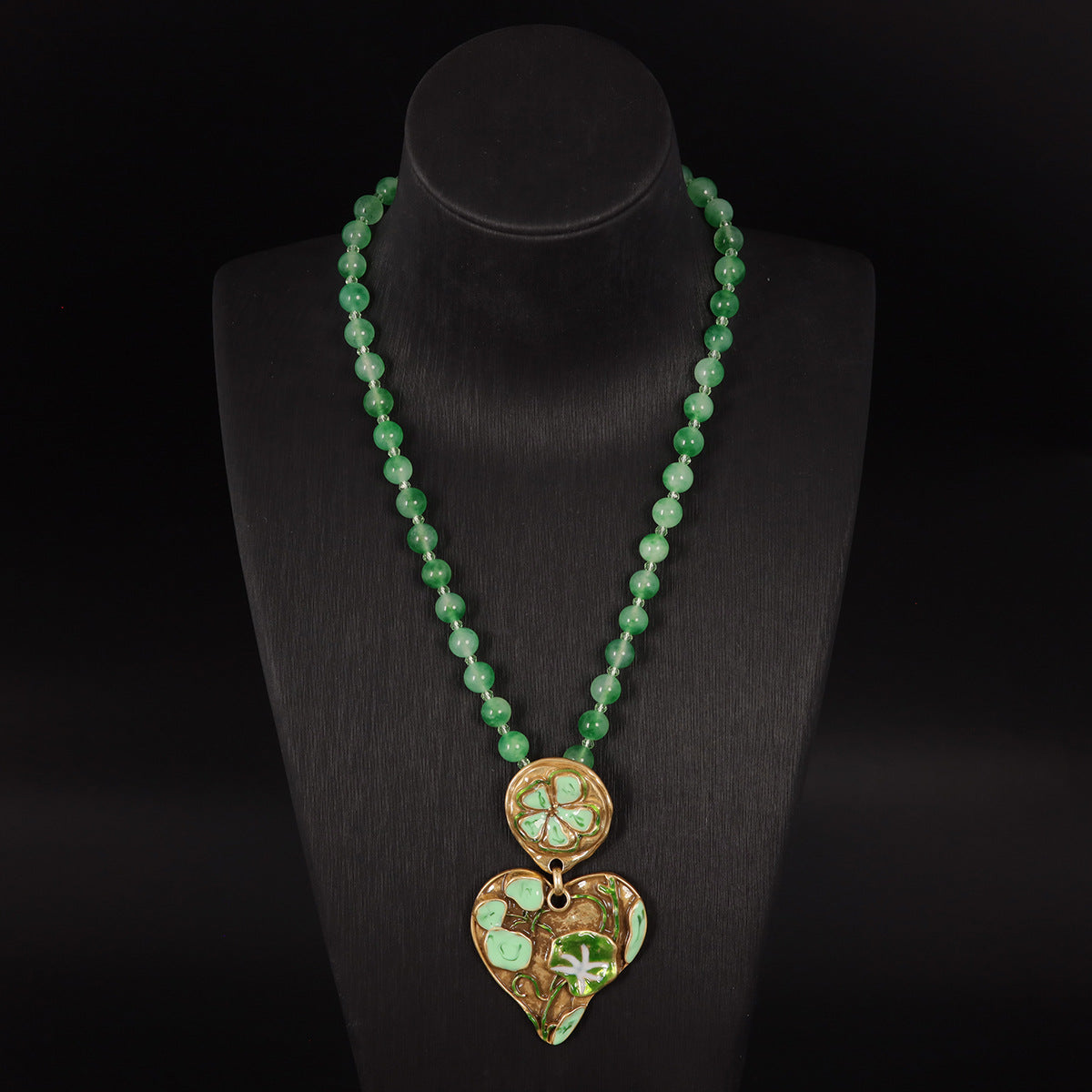 Vintage Agate Heart Elegant Necklace Gift Jewelry
