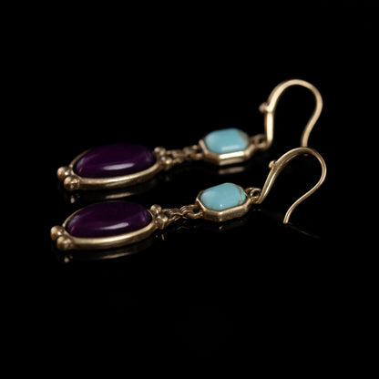 Vintage Natural Stone Geometric Statement Handcrafted Earrings for Women
