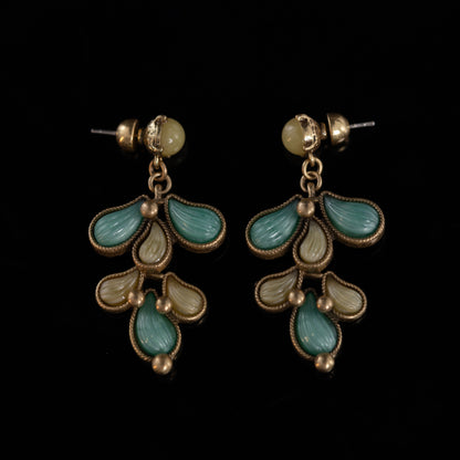 Vintage Pearl Leaf Refined Handcrafted Earrings for Ladies