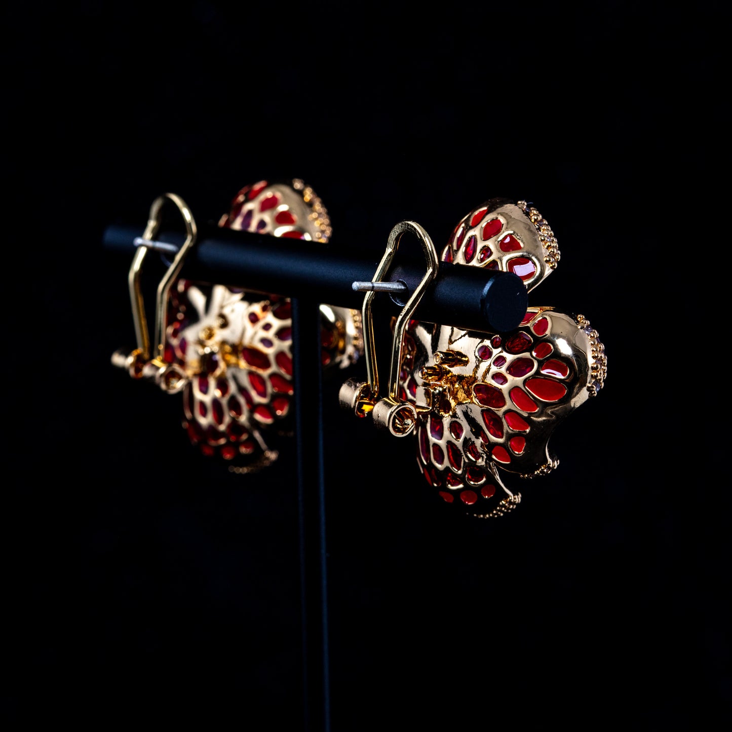 Vintage Cubic Zirconia Floral Chic Stone Inlay Earrings Timeless Style