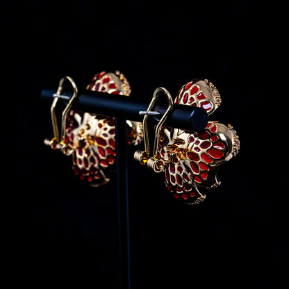 Vintage Cubic Zirconia Floral Chic Stone Inlay Earrings Timeless Style