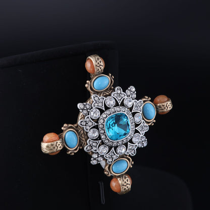 Vintage Natural Stone Geometric Elegant Brooches Timeless Style