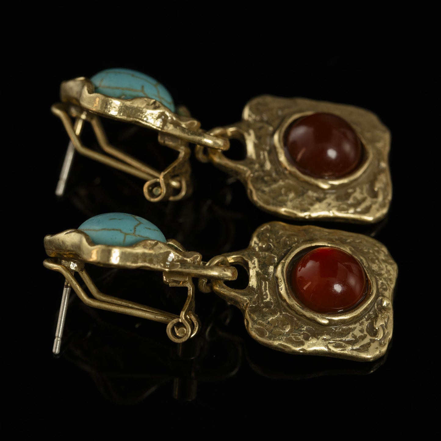 Vintage Natural Stone Geometric Chic Handcrafted Earrings for Women