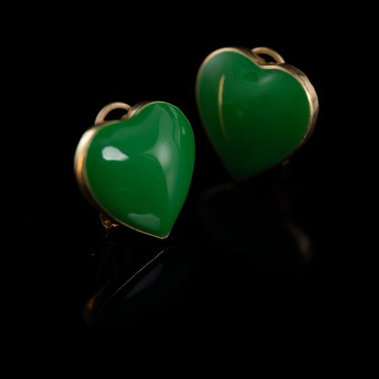 Vintage Elegant Stone Inlay Earrings Handcrafted Design