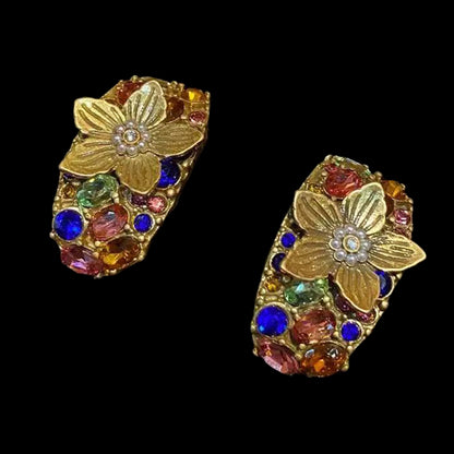 Vintage Floral Statement Classic Earrings for Ladies