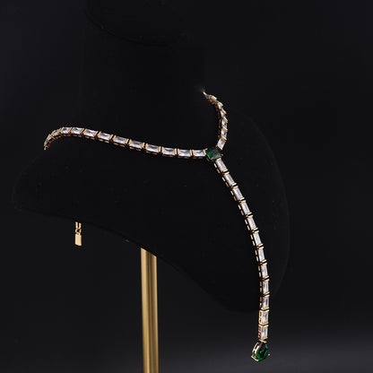 Vintage Cubic Zirconia Geometric Luxury Necklace for Ladies