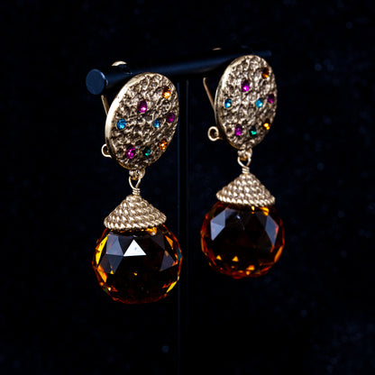 Vintage Crystal Luxury Statement Earrings Gift Jewelry