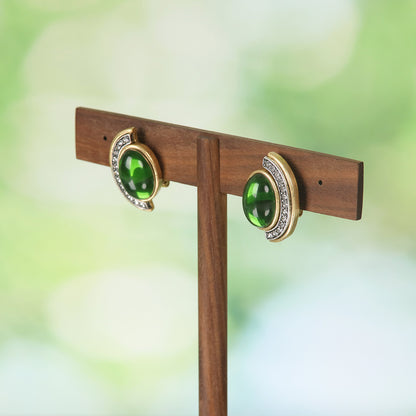 Vintage Classic Stone Inlay Earrings Timeless Style
