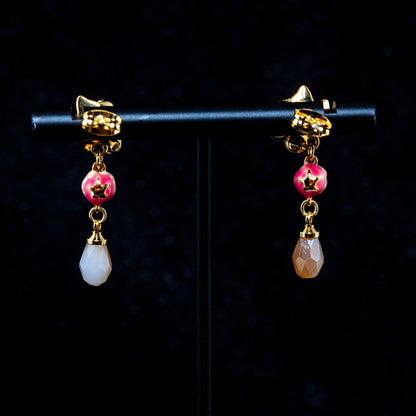 Vintage Crystal Floral Artisan Earrings Handcrafted Design