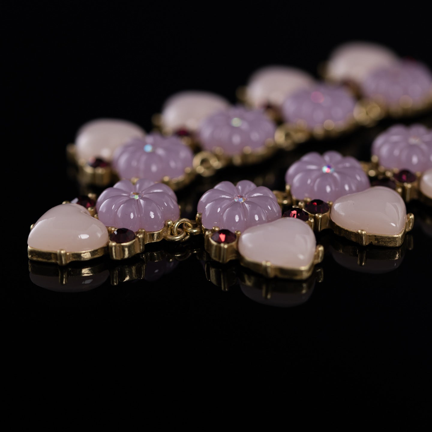 Vintage Luxury Heart Jewelry Set Ornate Designer