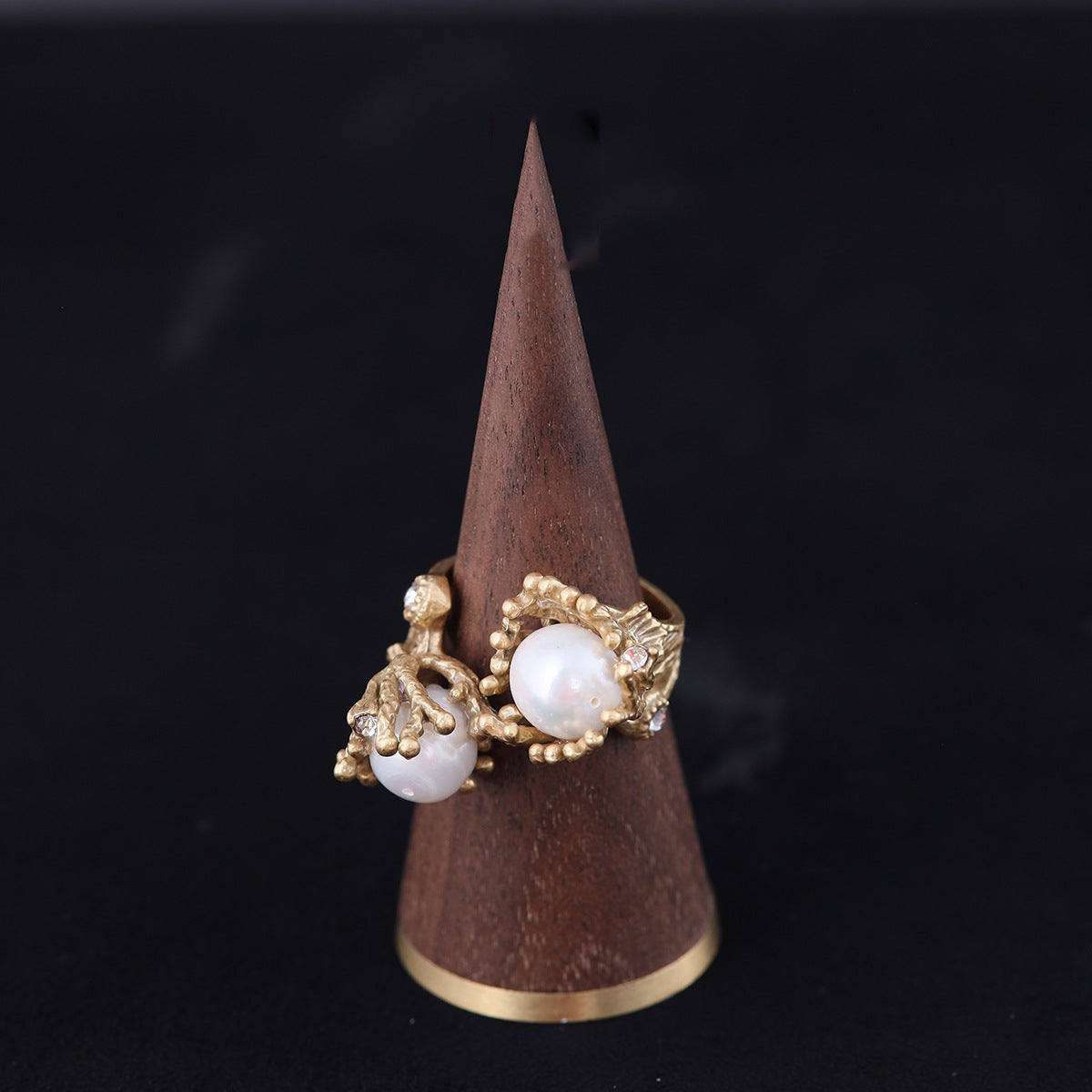 Vintage Pearl Geometric Chic Handcrafted Open Ring Gift Jewelry