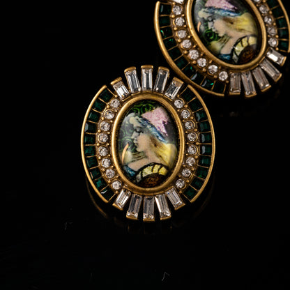 Vintage Crystal Classic Handcrafted Earrings for Ladies