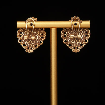 Vintage Refined Stone Inlay Earrings Gift Jewelry