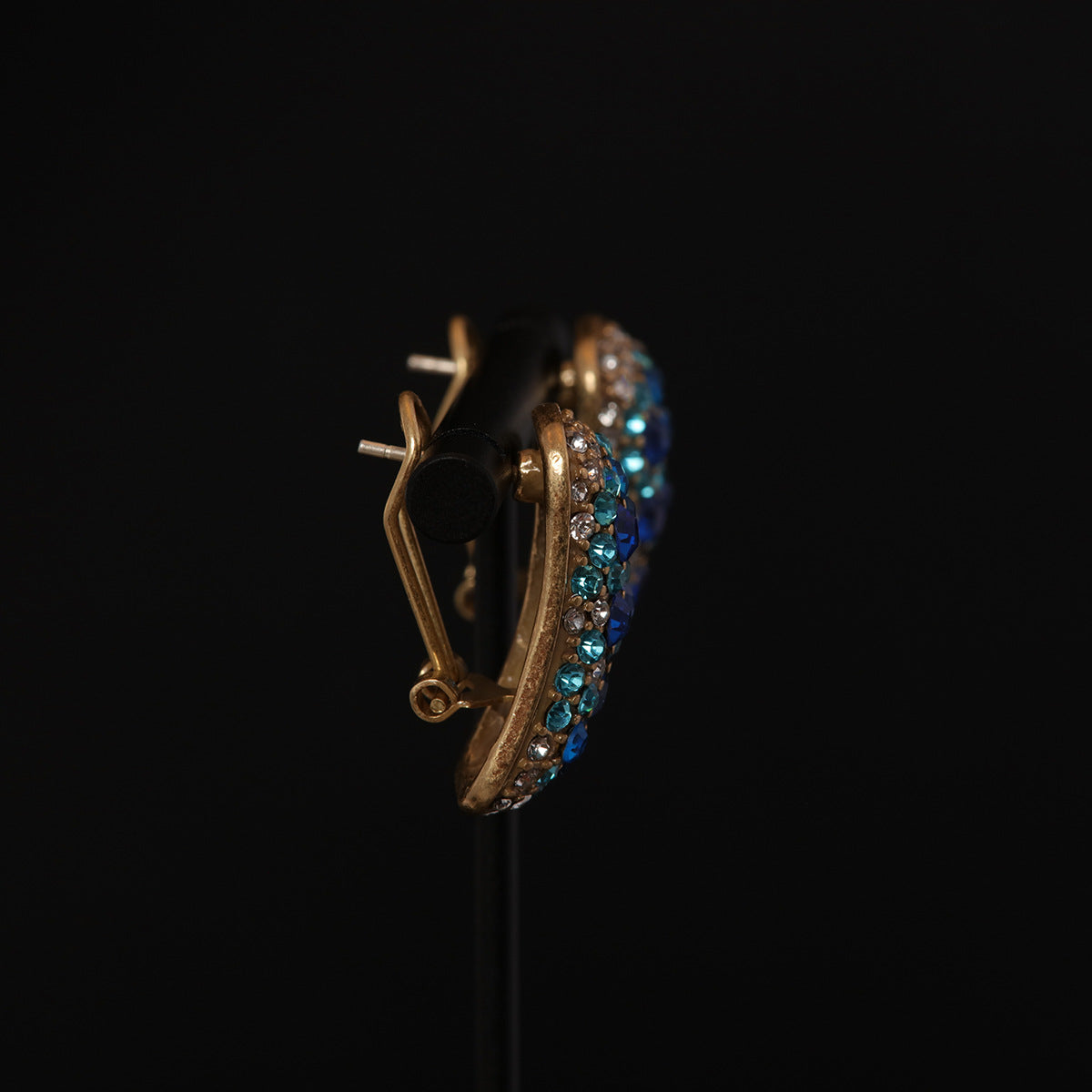 Vintage Artisan Stone Inlay Earrings for Ladies