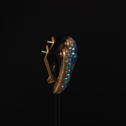Vintage Artisan Stone Inlay Earrings for Ladies