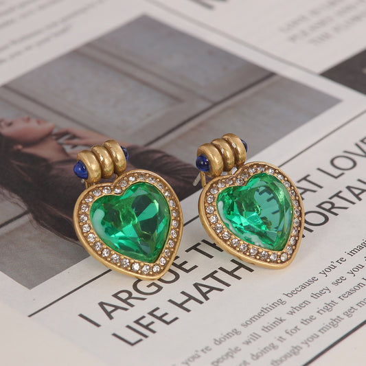 Vintage Heart Statement Classic Earrings Gift Jewelry