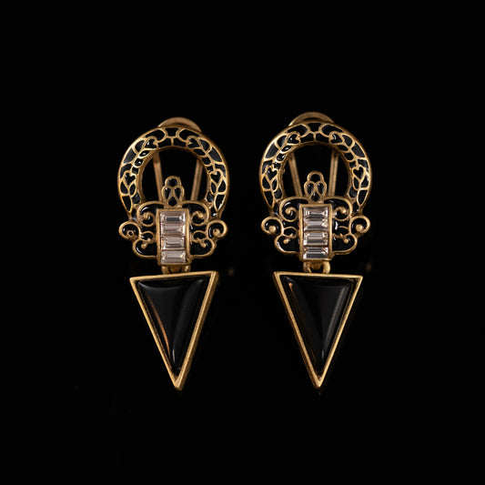 Vintage Enamel Elegant Polished Earrings for Women