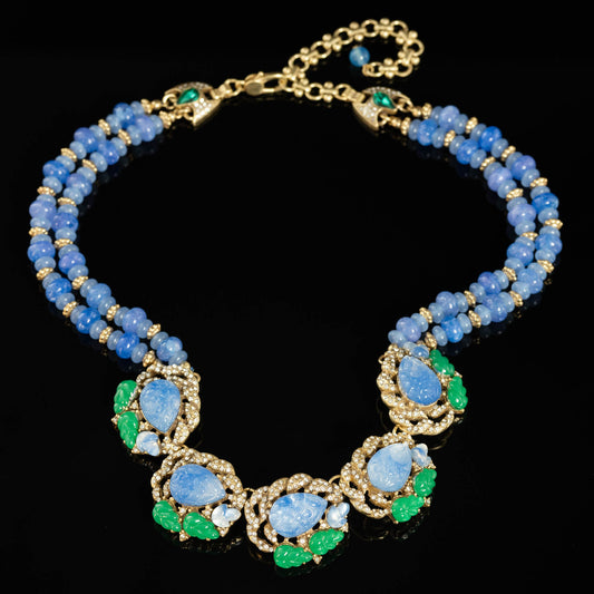 Vintage Glass Heart Chic Handcrafted Necklace for Women
