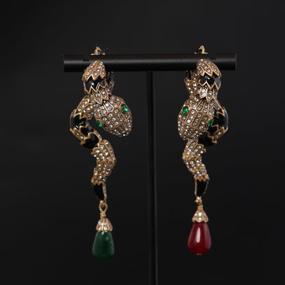 Vintage Enamel Timeless Chic Earrings Handcrafted Design