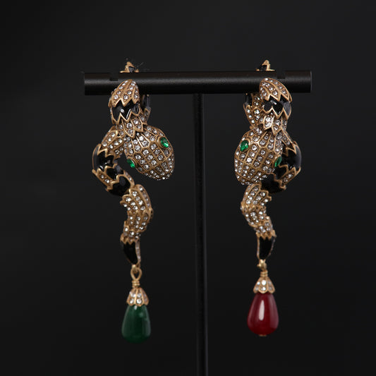 Vintage Enamel Timeless Chic Earrings Handcrafted Design