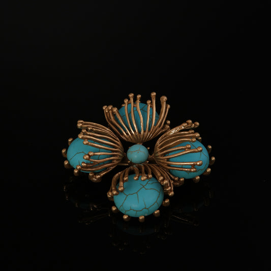 Vintage Natural Stone Floral Classic Handcrafted Brooches Timeless Style