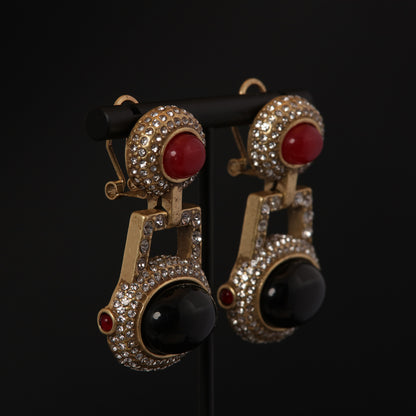 Vintage Natural Stone Elegant Stone Inlay Earrings for Ladies