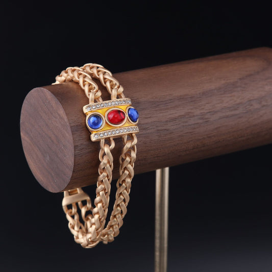 Vintage Geometric Refined Double Layer Bracelet for Women