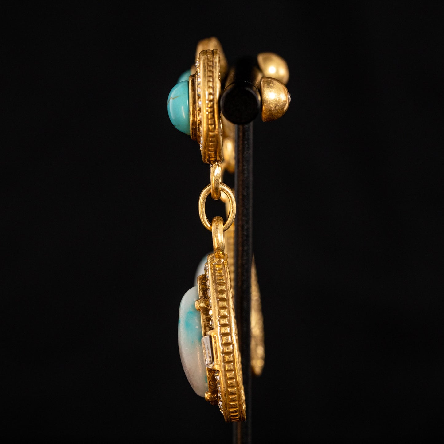 Vintage Elegant Polished Statement Earrings Handcrafted Design