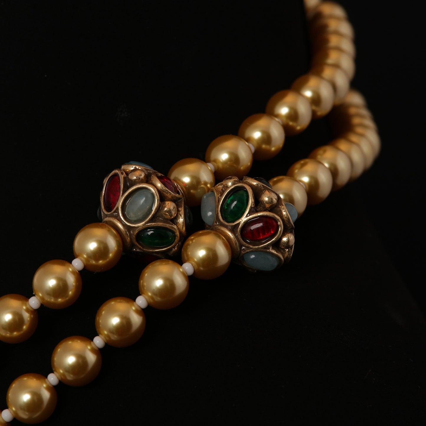 Vintage Pearl Floral Statement Necklace Handcrafted Design
