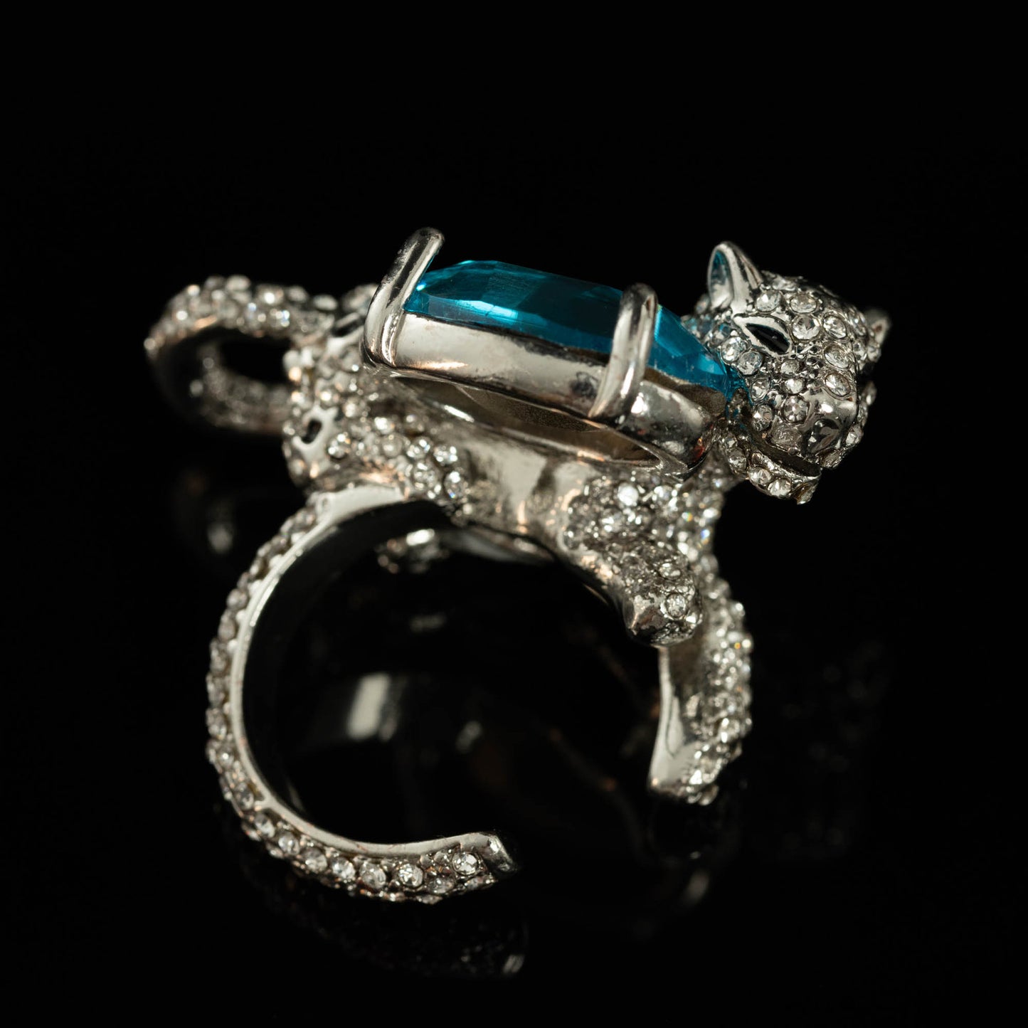 Vintage Natural Stone Geometric Luxury Open Ring Handcrafted Design