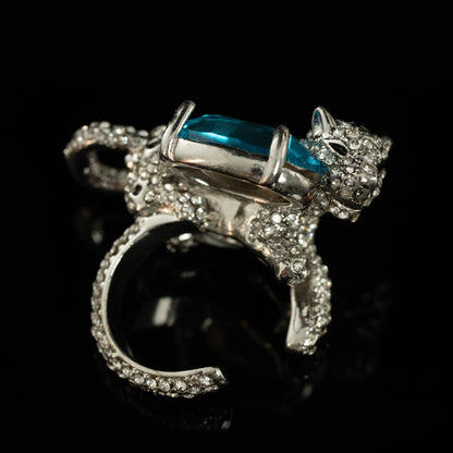 Vintage Natural Stone Geometric Luxury Open Ring Handcrafted Design