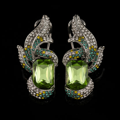 Vintage Crystal Star Elegant Handcrafted Earrings Handcrafted Design