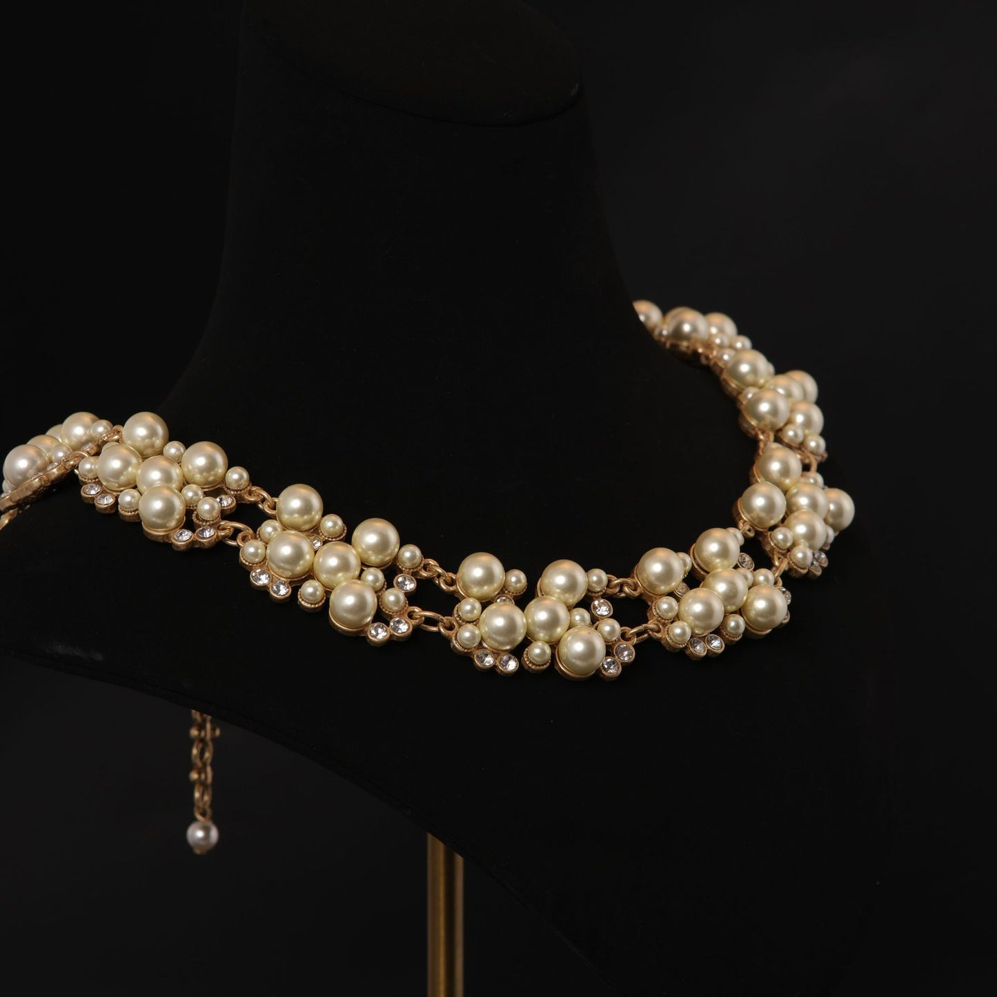 Vintage Pearl Heart Statement Necklace Gift Jewelry
