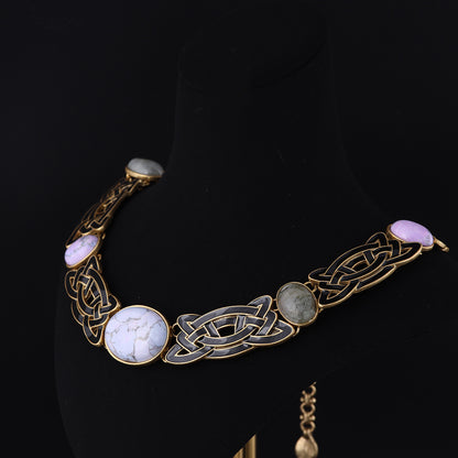 Vintage Enamel Geometric Chic Necklace for Ladies