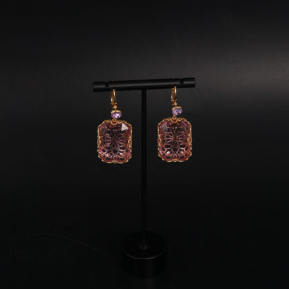 Vintage Crystal Luxury Engraved Earrings for Women