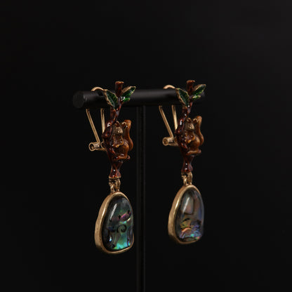Vintage Enamel Classic Statement Earrings Handcrafted Design
