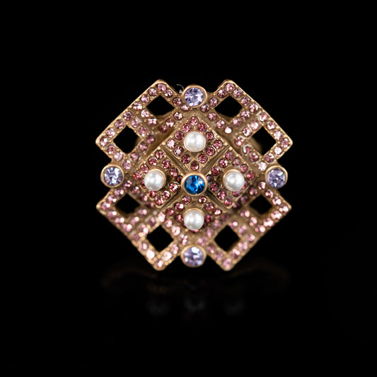 Vintage Geometric Refined Elegant Open Ring Handcrafted Design