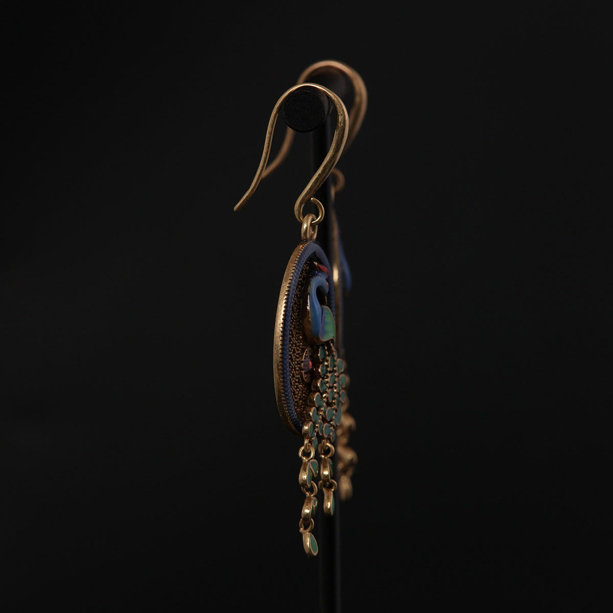Vintage Enamel Statement Refined Earrings Gift Jewelry