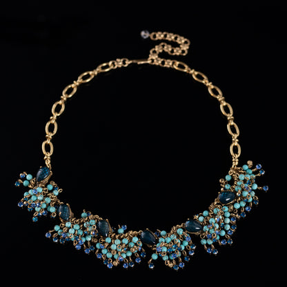 Vintage Natural Stone Geometric Luxury Handcrafted Necklace for Ladies