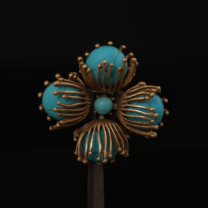 Vintage Natural Stone Floral Classic Handcrafted Brooches Timeless Style