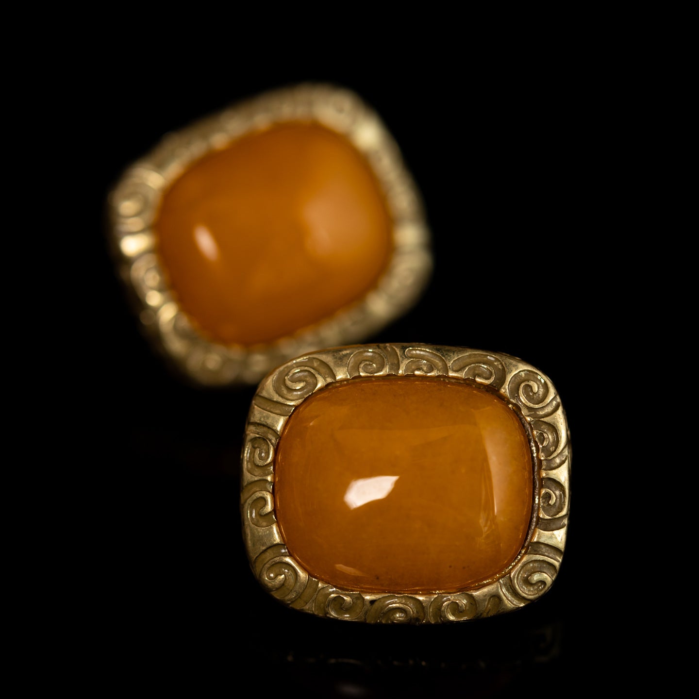 Vintage Natural Stone Geometric Refined Earrings Timeless Style