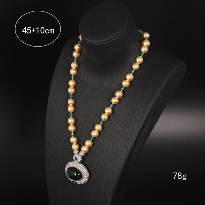 Vintage Glass Statement Elegant Necklace for Ladies