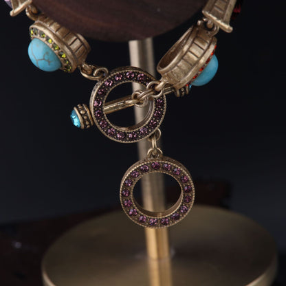 Vintage Geometric Luxury Stone Inlay Bracelet Timeless Style
