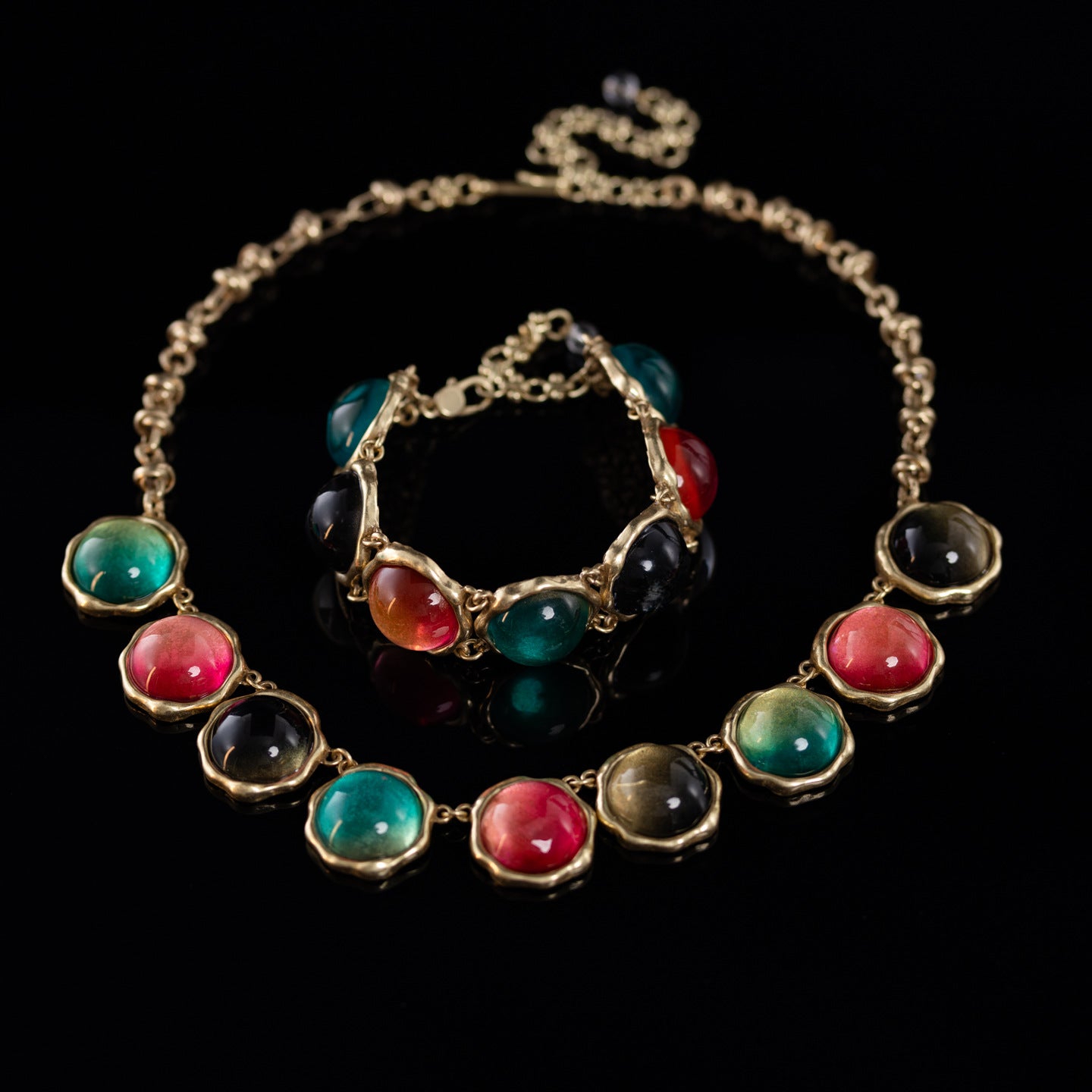 Vintage Classic Natural Stone Jewelry Set Baroque