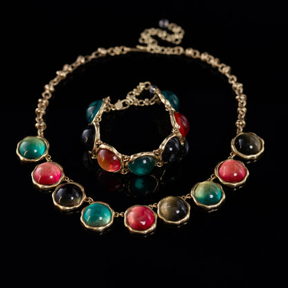 Vintage Classic Natural Stone Jewelry Set Baroque