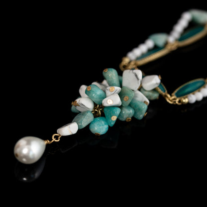 Vintage Enamel Geometric Chic Handcrafted Necklace for Ladies