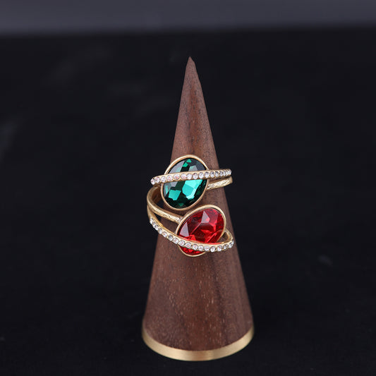 Vintage Geometric Refined Luxury Open Ring Handcrafted Design