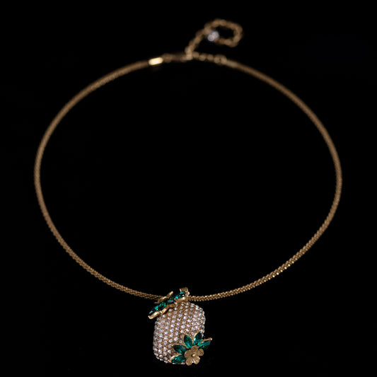Vintage Crystal Floral Timeless Handcrafted Necklace Handcrafted Design