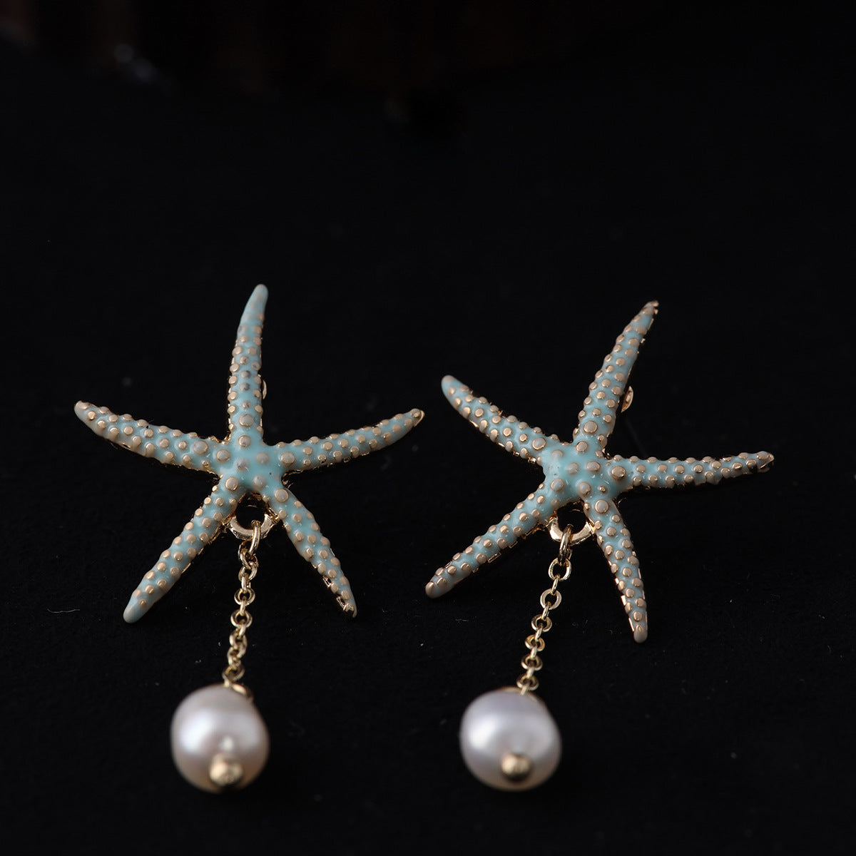 Vintage Pearl Star Chic Earrings Gift Jewelry